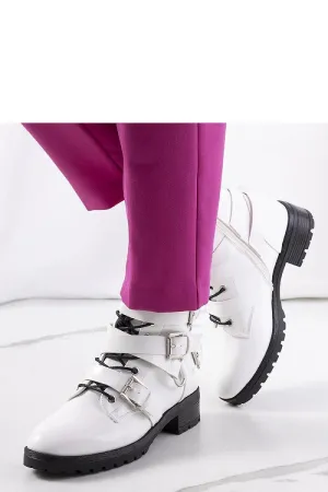 White eco-leather ankle boots