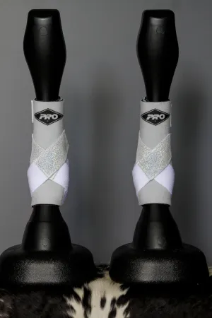 White H20 Custom Sparkle Leather Strap Support Boots