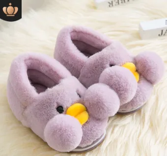 Winter cute cartoon kids cotton shoes for men and women baby shoes small yellow duck cotton slippers children