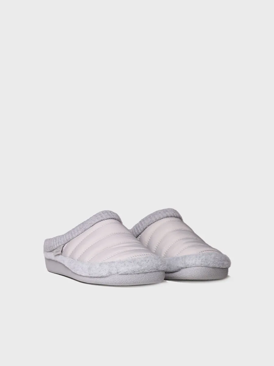 Women's clog-style slipper in padded fabric and felt - MORA-TK Pearl