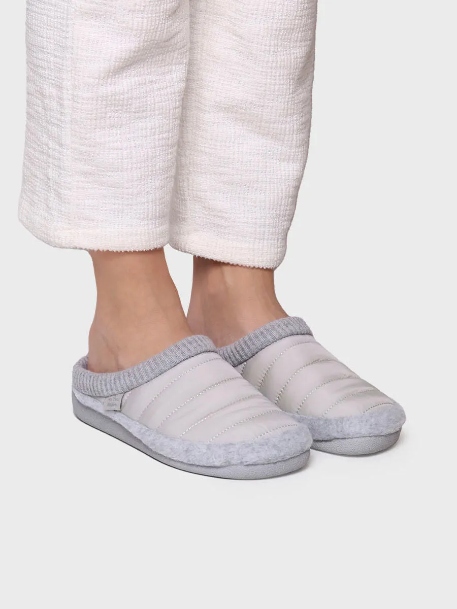 Women's clog-style slipper in padded fabric and felt - MORA-TK Pearl