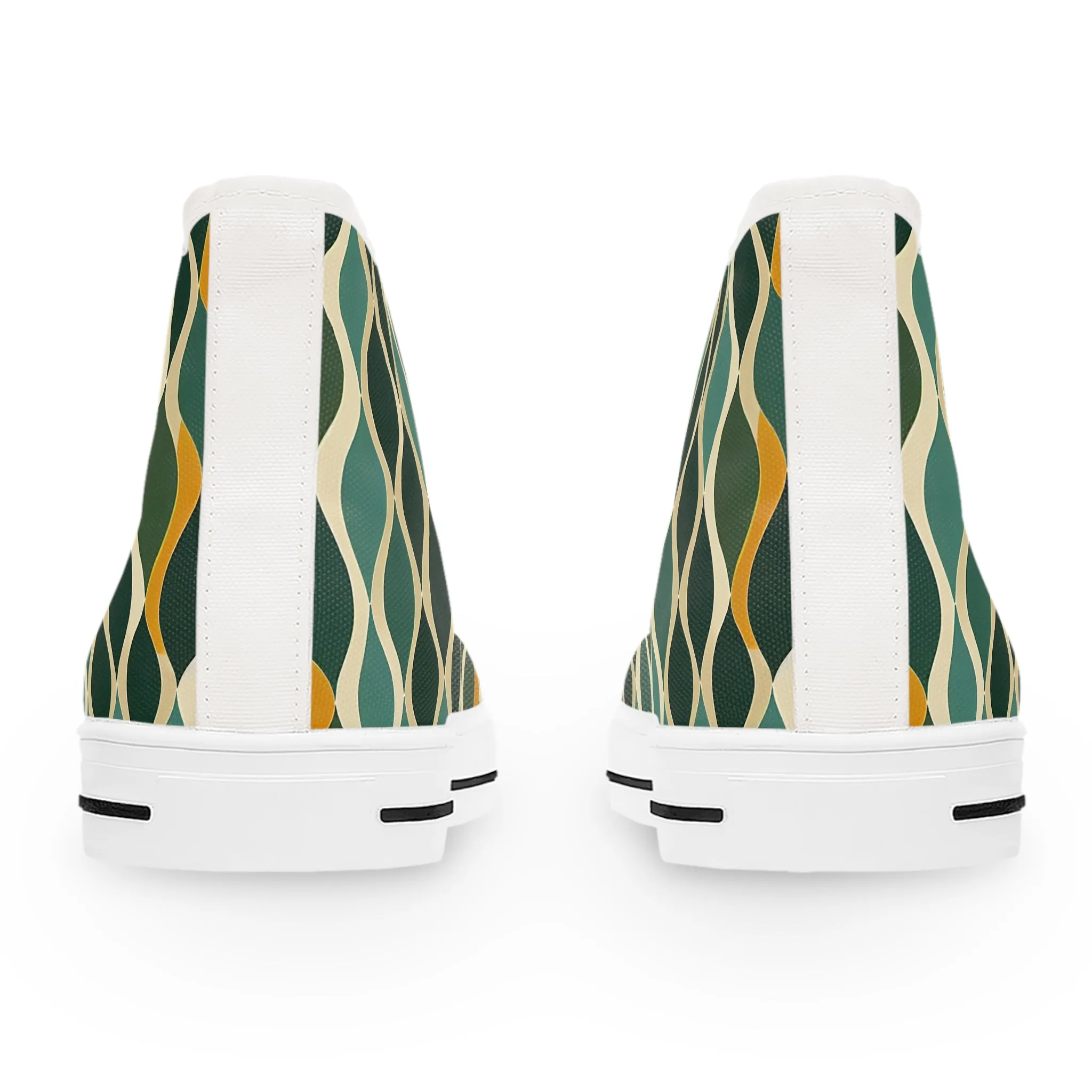 Women's High Top Sneakers - Deco Aqua Ringlets