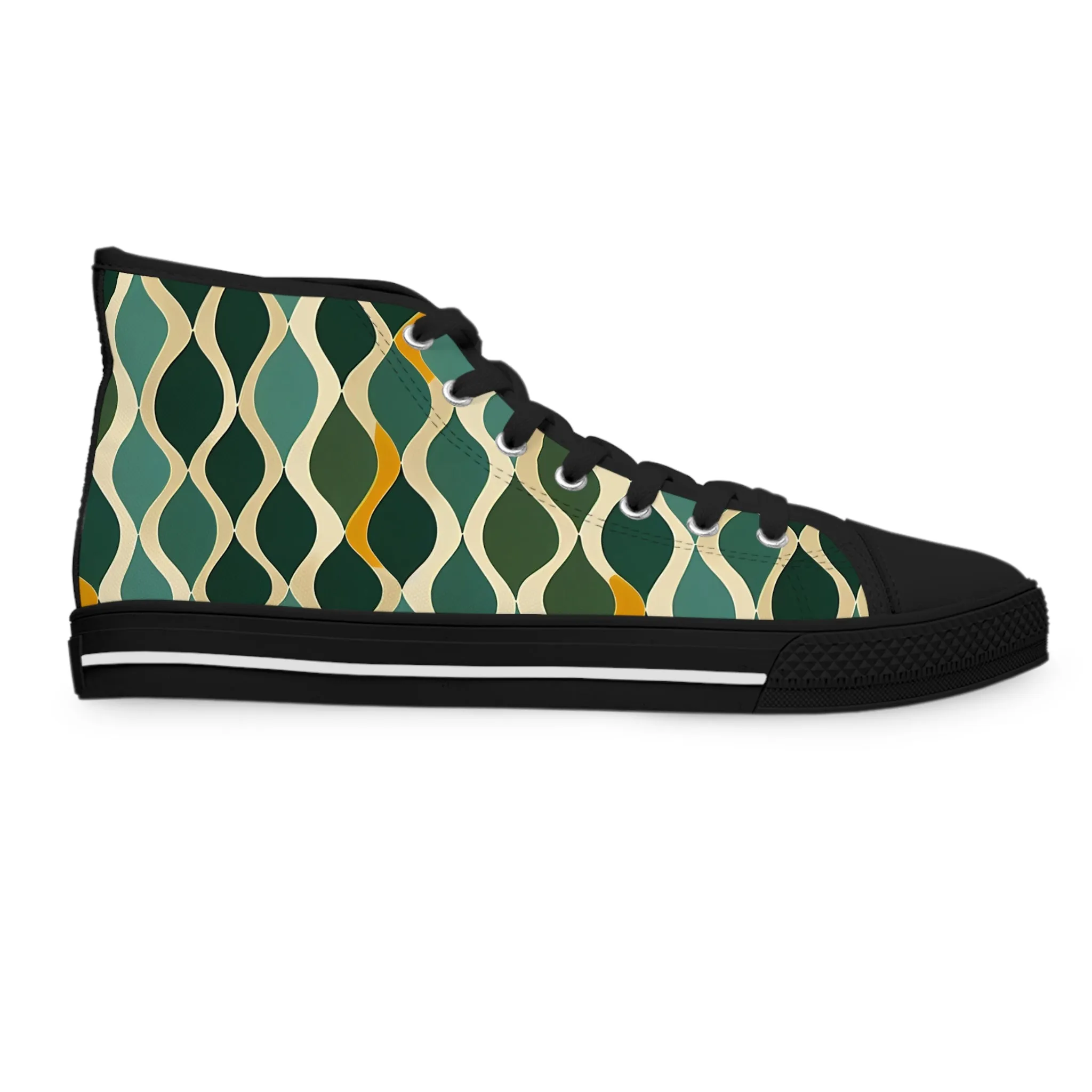 Women's High Top Sneakers - Deco Aqua Ringlets