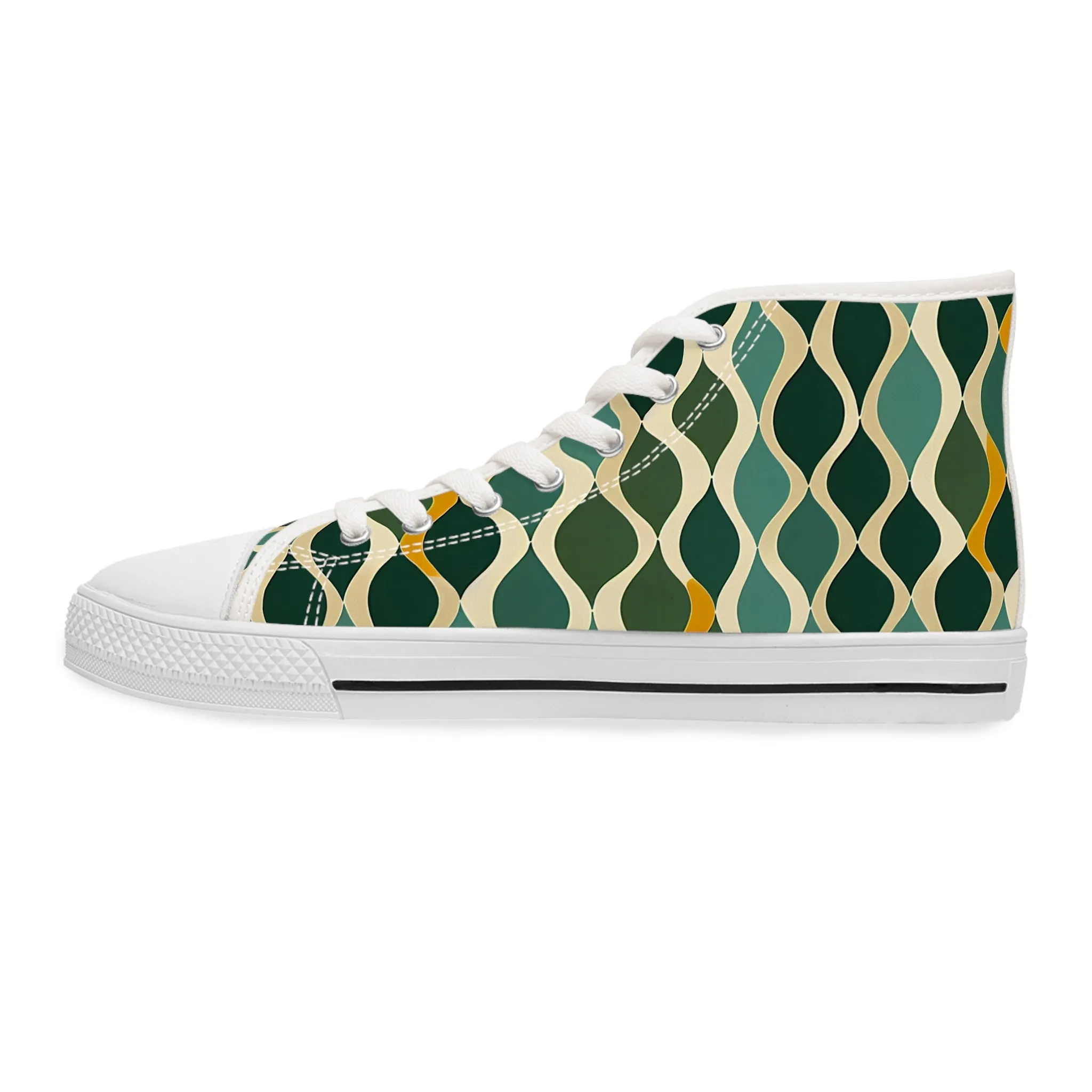 Women's High Top Sneakers - Deco Aqua Ringlets