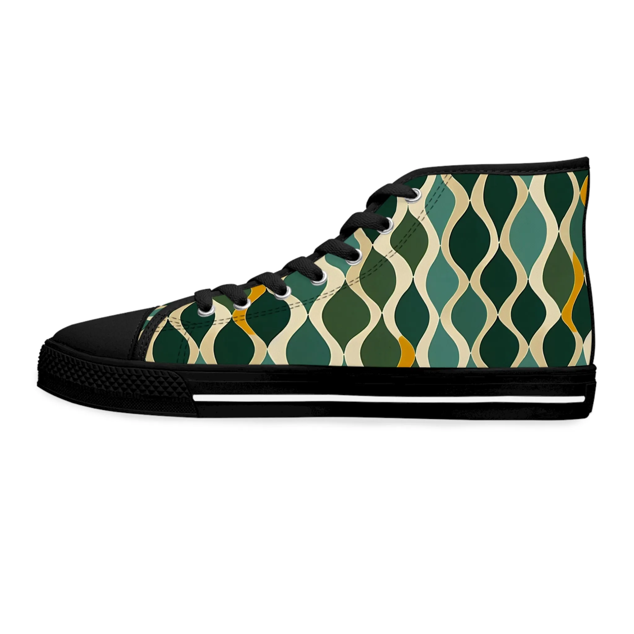 Women's High Top Sneakers - Deco Aqua Ringlets