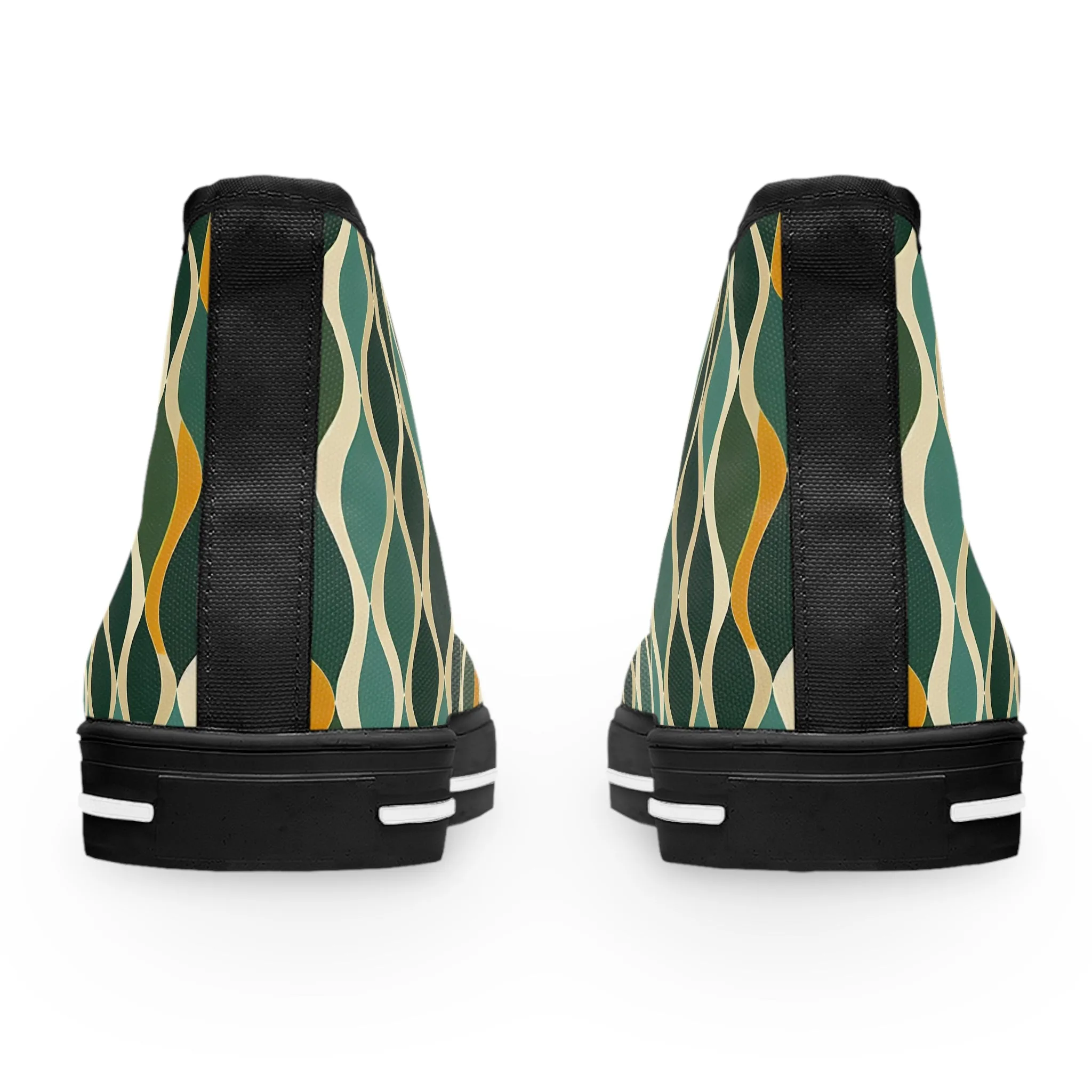 Women's High Top Sneakers - Deco Aqua Ringlets