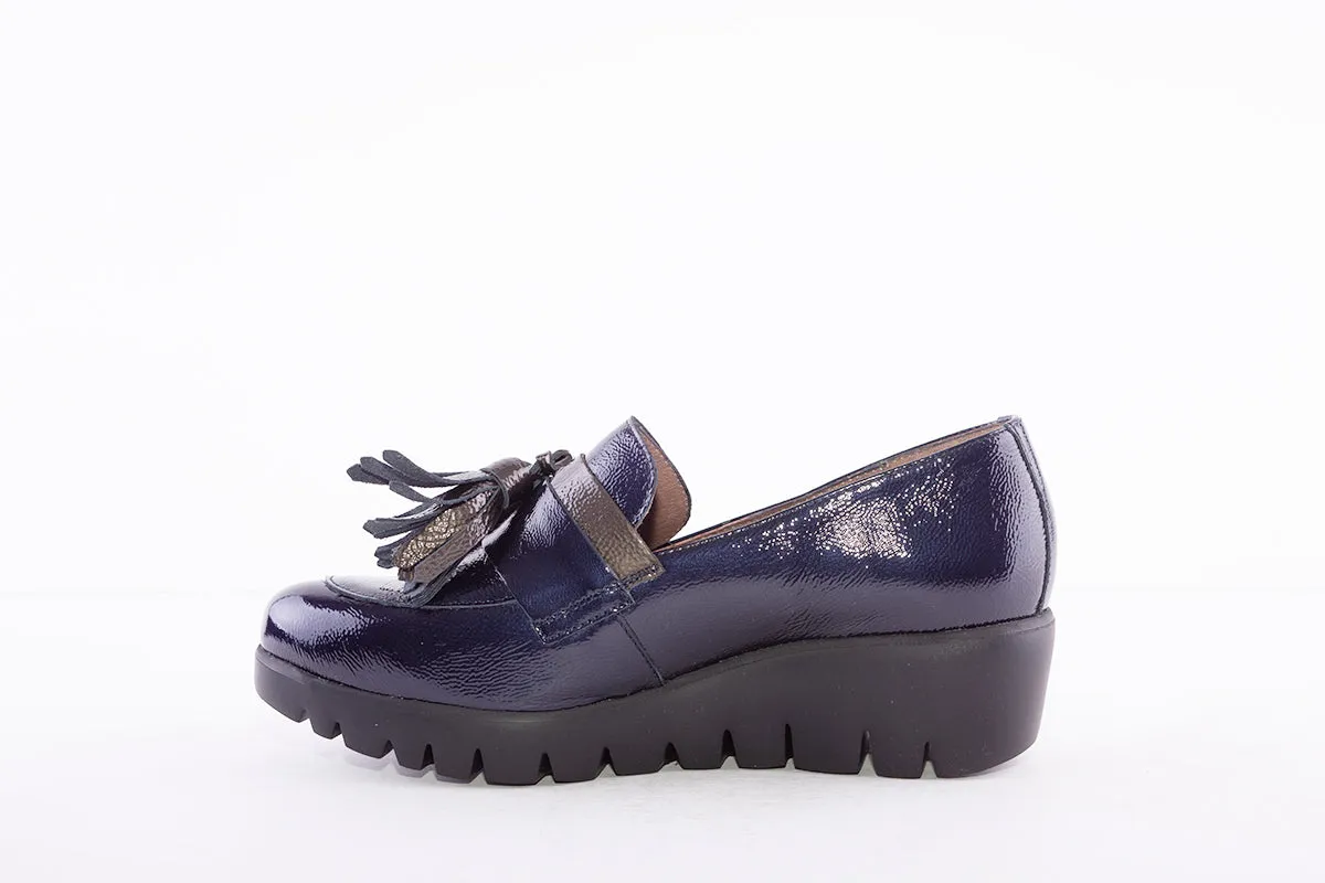 WONDERS - C-33174 SLIP-ON WEDGE SHOE - NAVY