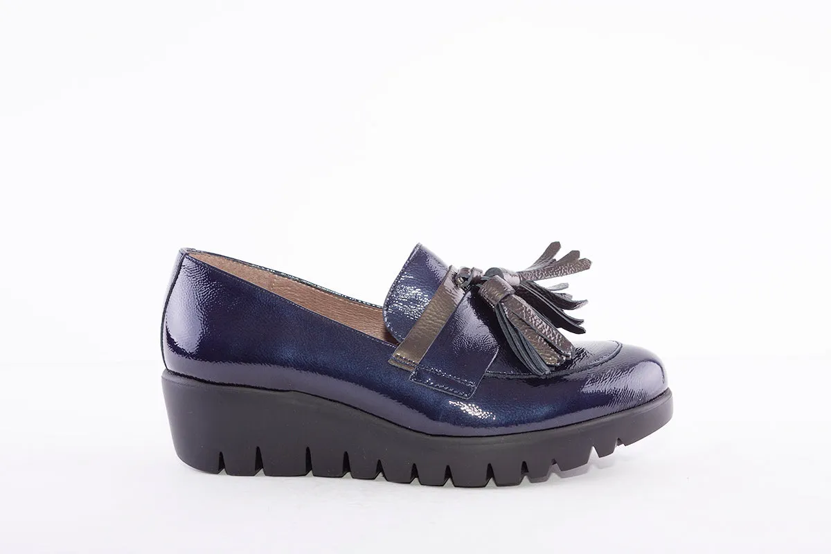 WONDERS - C-33174 SLIP-ON WEDGE SHOE - NAVY