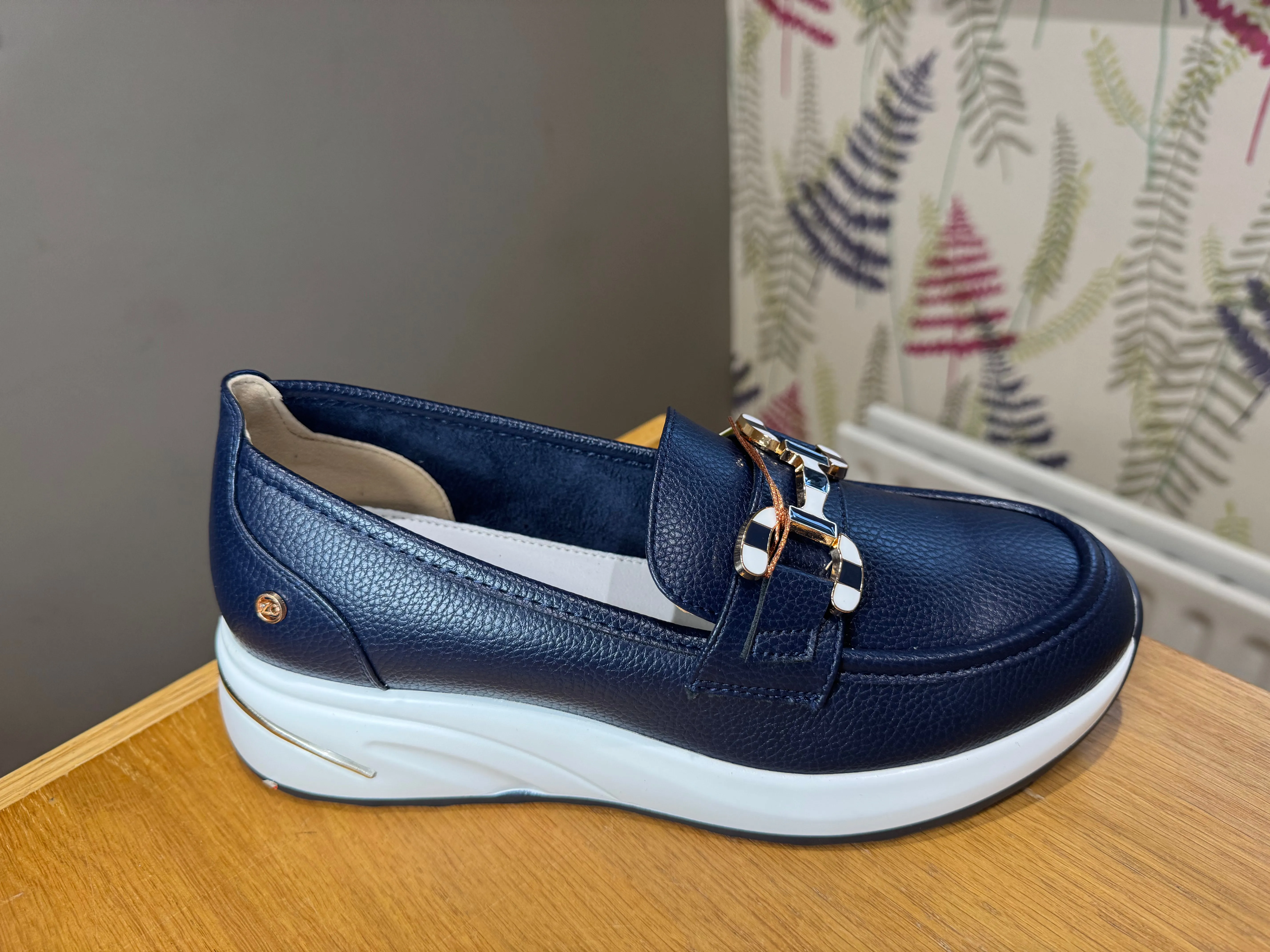 Zanni & Co Inashiki Navy Wedge Loafer